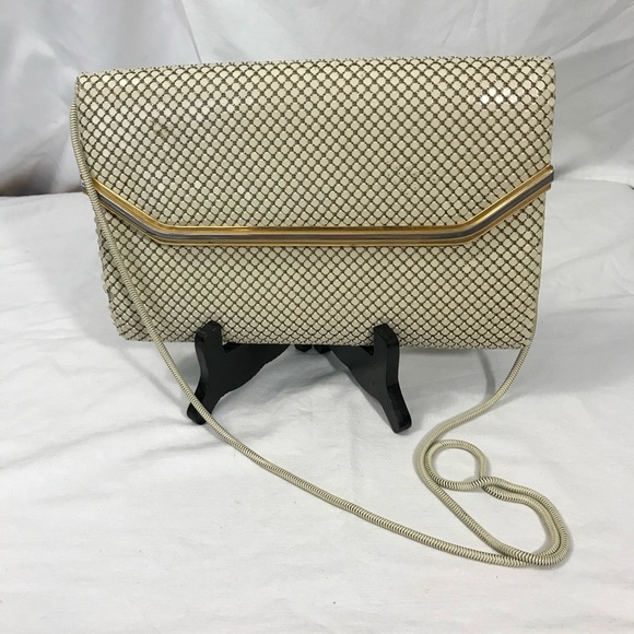 ELKA Vintage Clutch Handbag Metal Mesh Sequin Clutch with Shoulder Strap - Picture 4 of 7